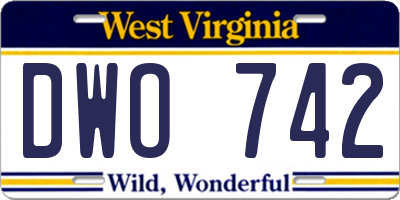 WV license plate DWO742