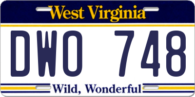 WV license plate DWO748