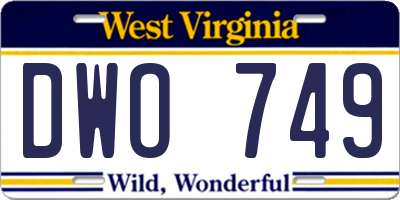 WV license plate DWO749