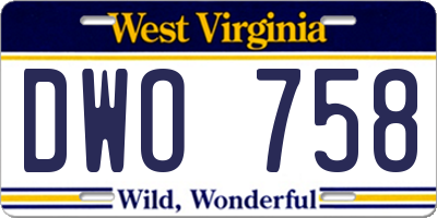 WV license plate DWO758
