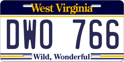 WV license plate DWO766