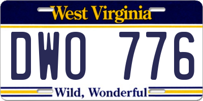 WV license plate DWO776
