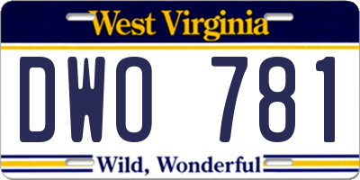 WV license plate DWO781