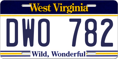 WV license plate DWO782