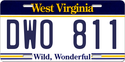 WV license plate DWO811