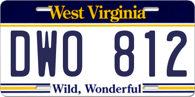 WV license plate DWO812