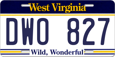 WV license plate DWO827