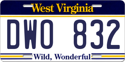 WV license plate DWO832