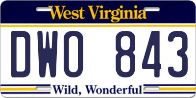 WV license plate DWO843