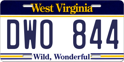WV license plate DWO844