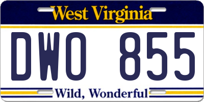 WV license plate DWO855