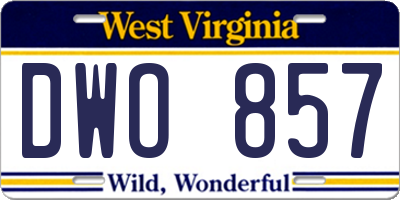 WV license plate DWO857