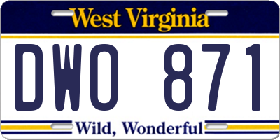 WV license plate DWO871