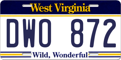 WV license plate DWO872
