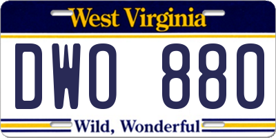 WV license plate DWO880