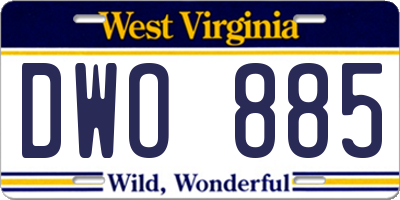WV license plate DWO885