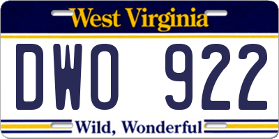 WV license plate DWO922