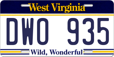 WV license plate DWO935