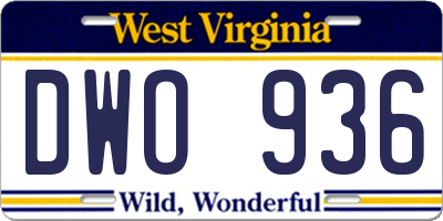 WV license plate DWO936