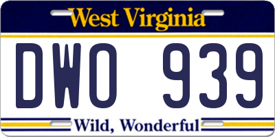 WV license plate DWO939