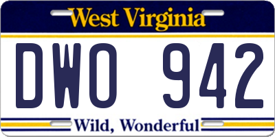 WV license plate DWO942
