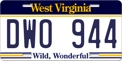 WV license plate DWO944