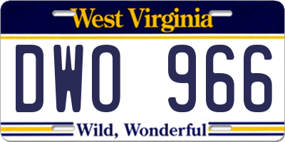 WV license plate DWO966