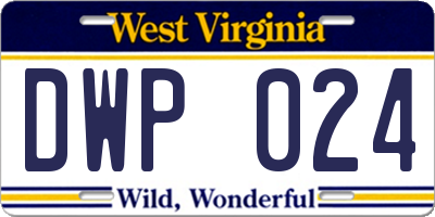 WV license plate DWP024