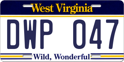 WV license plate DWP047
