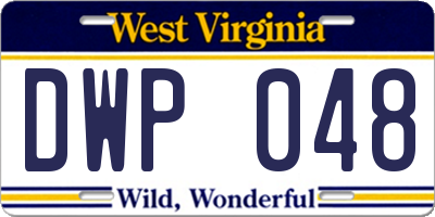 WV license plate DWP048