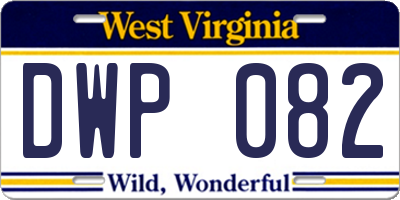 WV license plate DWP082