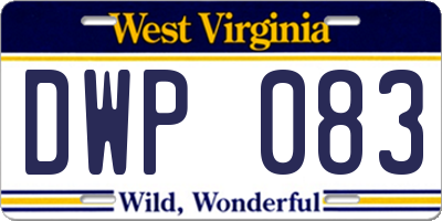 WV license plate DWP083