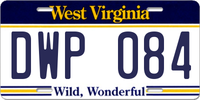 WV license plate DWP084