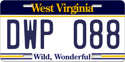 WV license plate DWP088