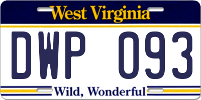 WV license plate DWP093