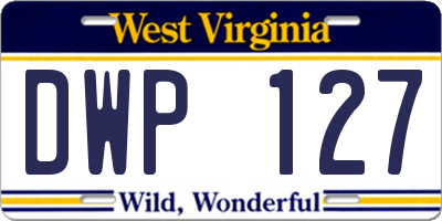 WV license plate DWP127