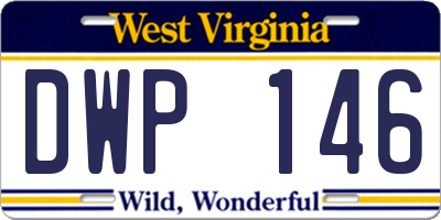WV license plate DWP146