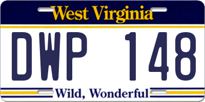 WV license plate DWP148