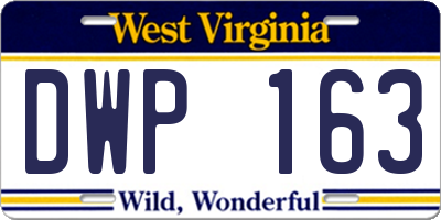 WV license plate DWP163