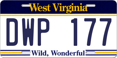 WV license plate DWP177