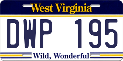 WV license plate DWP195