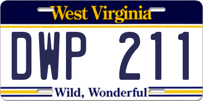 WV license plate DWP211