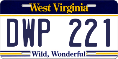 WV license plate DWP221