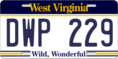 WV license plate DWP229