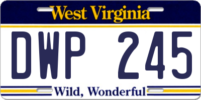 WV license plate DWP245