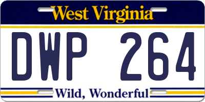 WV license plate DWP264