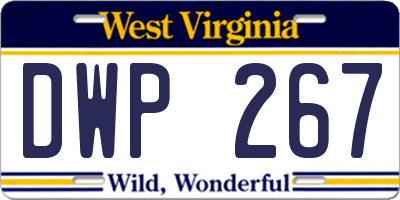 WV license plate DWP267