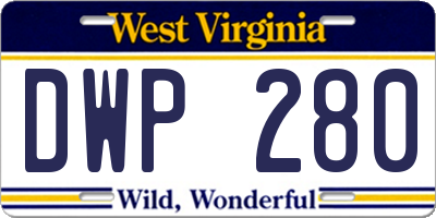 WV license plate DWP280