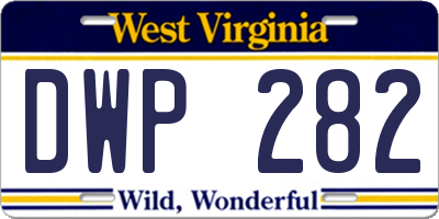 WV license plate DWP282