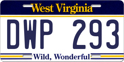 WV license plate DWP293